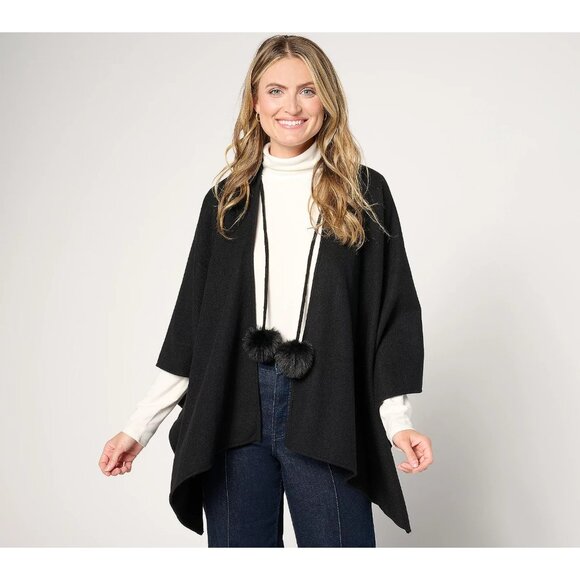 Jingle Belles by Kim Gravel Faux Fur Pom Pom Black,Plus One Size A693298 - Picture 1 of 1